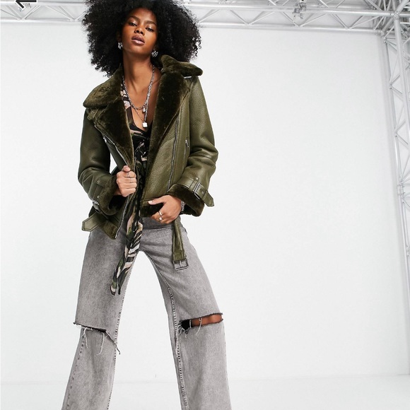 Jackets & Coats Faux Shearling Aviator Jacket